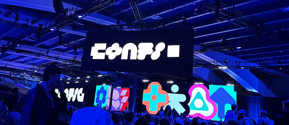 Config 2025 logo on a blue background